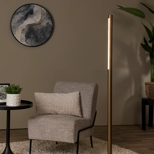 Lucide GRIFFITH - Floor lamp - Ø 21 cm - LED Dim. - CCT - 1x18W 2700K/4000K - Bronze | Premium - atmosphere 1